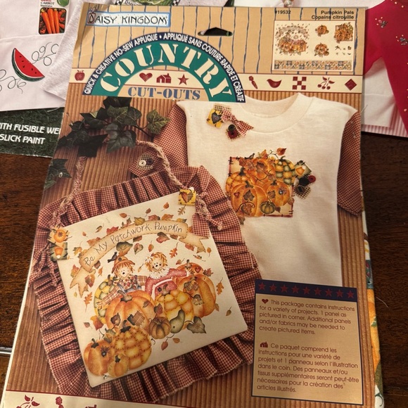 Vintage Lot Of 3 Daisy Kingdom No Sew Applique Fabric Panel - New - Picture 2 of 8